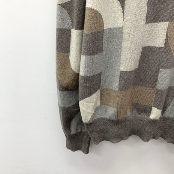 IM0278 Hermes Hermes color-blocked pig nose full-print cashmere hooded drawstrin - Picture 4 of 8